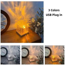 Load image into Gallery viewer, Dynamische Roterende Waterrimpel Projector Nachtlampje 3/16 Kleuren Vlam Kristallen Lamp Voor Woonkamer Studeerkamer Slaapkamer Roterend Licht