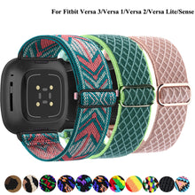 Load image into Gallery viewer, Elastic Woven Loop Strap for Fitbit Versa 3 2 Versa Lite Band Adjustable Nylon Sport Watchband Bracelet for Fitbit Sense Band