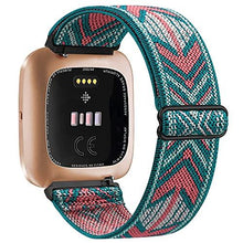 Load image into Gallery viewer, Elastic Woven Loop Strap for Fitbit Versa 3 2 Versa Lite Band Adjustable Nylon Sport Watchband Bracelet for Fitbit Sense Band