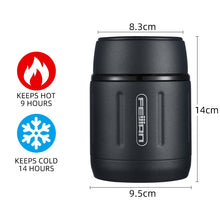 Load image into Gallery viewer, Food Thermos, Portable Thermos Boxes, Insulated Lunch Box, 500ML, 316 Stainless Steel , BPA Free,With Spoon