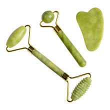 Load image into Gallery viewer, Face Massager Roller Natural Jade Stone Guasha Board Scraper Set Facial Lift Skin Relaxation Slimming Beauty Neck Thin Tool