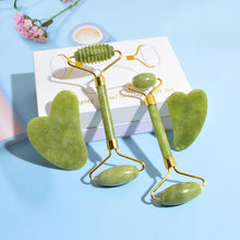 Load image into Gallery viewer, Face Massager Roller Natural Jade Stone Guasha Board Scraper Set Facial Lift Skin Relaxation Slimming Beauty Neck Thin Tool