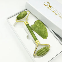 Load image into Gallery viewer, Face Massager Roller Natural Jade Stone Guasha Board Scraper Set Facial Lift Skin Relaxation Slimming Beauty Neck Thin Tool