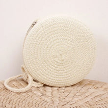 Load image into Gallery viewer, Handmade Straw Bag Women Girl Round Straw Handbag Summer Beach Bag Rattan Woven Shoulder Bags Handbag Knit Accessories