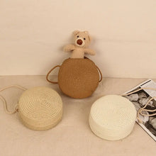 Load image into Gallery viewer, Handmade Straw Bag Women Girl Round Straw Handbag Summer Beach Bag Rattan Woven Shoulder Bags Handbag Knit Accessories