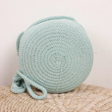 Load image into Gallery viewer, Handmade Straw Bag Women Girl Round Straw Handbag Summer Beach Bag Rattan Woven Shoulder Bags Handbag Knit Accessories