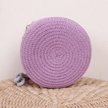 Load image into Gallery viewer, Handmade Straw Bag Women Girl Round Straw Handbag Summer Beach Bag Rattan Woven Shoulder Bags Handbag Knit Accessories
