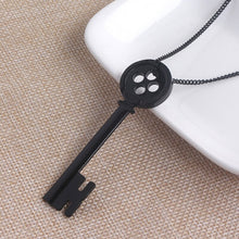 Load image into Gallery viewer, Fashion Personality Halloween Metal Coraline Key Skeleton Props Neil Gaiman Retro Black Treasure Chest Key Necklace