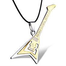 Load image into Gallery viewer, Fashion Stainless Steel Guitar Pendant Necklace For Men Punk Women Rope Chain 13 Styles Boy Female Party Jewelry Gifts Choker