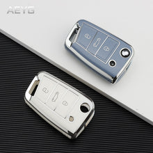 Load image into Gallery viewer, Fashion TPU Car Key Case Full Cover Fob For Golf 7 MK7 Tiguan MK2 For SEAT Ateca Leon FR 2 Ibiza For Skoda Octavia