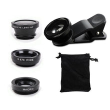 Load image into Gallery viewer, Mobile Phone External Lens Fisheye Wide Angle Macro Glass Lens 3-in-1 Lens