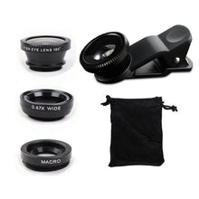 Load image into Gallery viewer, Fisheye Wide Angle Macro Acrylic Glass Lens Three in One Lens Mobile Phone External Lens