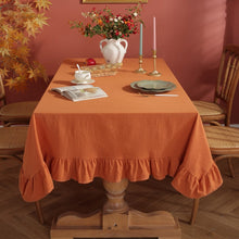 Load image into Gallery viewer, Flounce Stitching Cotton Fabric Table Cloth Washable Tablecloth for Wedding Party Dining Banquet Decoration Luxuriou Table Cover