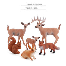 Load image into Gallery viewer, 6pcs/set Forest Animals Figures Wild Mini Animal Simulation Model Toys Deer Fox Rabbit Squirrel Action Figure Figurines Toy for Kid Gift