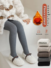 Load image into Gallery viewer, Full-Footed Leggings Little Girl Tights Thick Fleece Lined Stockings Cotton Pantyhose Thermal Winter Pants