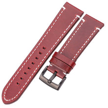 Load image into Gallery viewer, Genuine Leather Watchbands 18mm 20mm 22mm 24mm Black Dark Brown Women Men Watch Band Strap Belt With Buckle