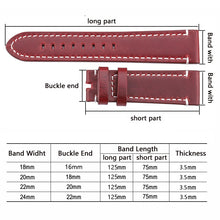 Load image into Gallery viewer, Genuine Leather Watchbands 18mm 20mm 22mm 24mm Black Dark Brown Women Men Watch Band Strap Belt With Buckle