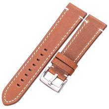 Load image into Gallery viewer, Genuine Leather Watchbands 18mm 20mm 22mm 24mm Black Dark Brown Women Men Watch Band Strap Belt With Buckle