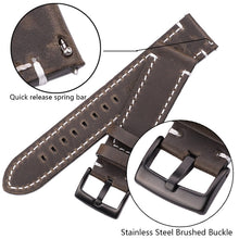 Load image into Gallery viewer, Genuine Leather Watchbands 18mm 20mm 22mm 24mm Black Dark Brown Women Men Watch Band Strap Belt With Buckle
