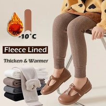Load image into Gallery viewer, Girls Winter Thick Leggings Fleece Lined Warm Kids Leggings Soft Tights Snow Days Pants