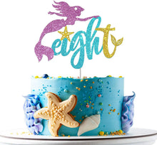 Load image into Gallery viewer, Glitter Mermaid Tail SeahorseStarfish Cake Topper Girl Birthday Party Decoration Mermaid Party Cupcake Supplies Baby Shower Deco