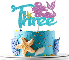 Load image into Gallery viewer, Glitter Mermaid Tail SeahorseStarfish Cake Topper Girl Birthday Party Decoration Mermaid Party Cupcake Supplies Baby Shower Deco