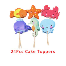 Load image into Gallery viewer, Glitter Mermaid Tail SeahorseStarfish Cake Topper Girl Birthday Party Decoration Mermaid Party Cupcake Supplies Baby Shower Deco