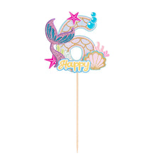 Load image into Gallery viewer, Glitter Mermaid Tail SeahorseStarfish Cake Topper Girl Birthday Party Decoration Mermaid Party Cupcake Supplies Baby Shower Deco