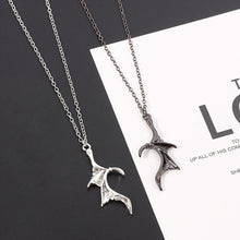 Load image into Gallery viewer, Gothic Punk Devil Wing Couple Necklace for Women Men Dragon Wing Love Heart Pendant Necklace Friendship Necklaces Family Jewelry