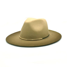 Load image into Gallery viewer, Gradient Large Brim Wool Vintage Felt Fedora Panama Hats Men Women Gentleman Elegant Gradient Rose for Lady Winter Autumn Caps