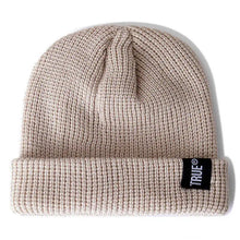 Load image into Gallery viewer, Daily SHORT Beanie Hat Unisex Sailor Style Winter Hat Men Women Ribbed Knitted Melon Cap True Letter Baggy Hat