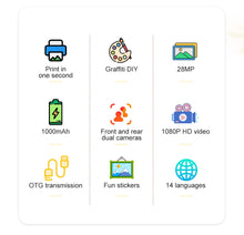 Load image into Gallery viewer, Kids Instant Camera Digital Camera Toy Camera Birthday Gift