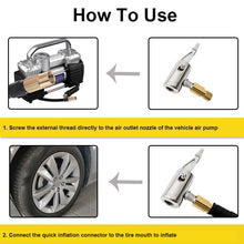 Load image into Gallery viewer, Portable Inflatable Pump for Car Tire Air Chuck Compressor Tire Inflator Tire Chuck with Barb Connector for Hose Repair