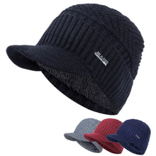 Load image into Gallery viewer, Unisex Warm Winter Hats Stylish Add Fur Lined Soft Beanie Cap With Brim Thick Winter Knitted Hats For Men & Women Dropshipping