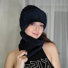 Load image into Gallery viewer, Unisex Plush Fleece Lined Winter Hat Thicken Warm Knitted Suit Set Soft Stretch Winter Hats For Men Women Leisure Beanie Cap