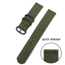 Load image into Gallery viewer, Release Watch Strap for Men Women Premium Nylon NATO Watch Band with Black Stainless Buckle -18mm, 20mm,22mm,24mm