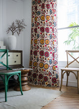 Load image into Gallery viewer, Sunflower Print Curtain with Tassles Bohemian Cotton Linen Semi-shading Bedroom Living Room Bay Window Curtains Decor cortina