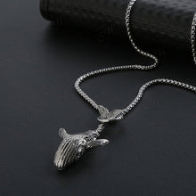 Load image into Gallery viewer, Vintage Gothic Blue Whale Pendant Necklace For Punk Men and Women Simple Fish Necklaces Sweater Chain Accessories Jewelry