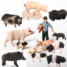 Load image into Gallery viewer, Simulated wild boar Pig Model Farm Animal Pig Family Set Figurines Action Figure Educational Toys for kids Home Decor