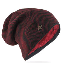 Load image into Gallery viewer, New Winter Warm Men Beanies Skullies Fashion Knit Sports Hats Outdoor Knitting Striped Adult Male Bonnet Bone Hat