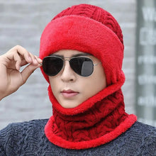 Load image into Gallery viewer, Unisex Plush Fleece Lined Winter Hat Thicken Warm Knitted Suit Set Soft Stretch Winter Hats For Men Women Leisure Beanie Cap