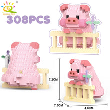 Load image into Gallery viewer, Mini Cute Pig Micro Building Blocks 3D Diamond Model Animals Bricks DIY City Construction Toys for Children Kids Gift