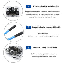 Load image into Gallery viewer, HX-50B Cable Lug Crimping Tool for Heavy Duty Wire Lugs,Battery Terminal,Copper Lugs AWG 8-1/0 with 60pcs Copper Ring Terminals