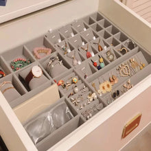 Load image into Gallery viewer, Handmade DIY Jewelry Box Drawer Storage Organizer Gray Soft Velvet Jewellery Earring Necklace Pendant Bracelet Tray 9 Options