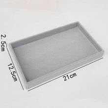Load image into Gallery viewer, Handmade DIY Jewelry Box Drawer Storage Organizer Gray Soft Velvet Jewellery Earring Necklace Pendant Bracelet Tray 9 Options