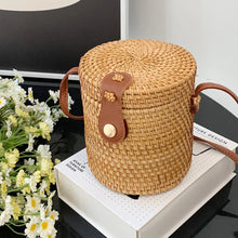 Load image into Gallery viewer, Handwoven Crossbody Bag Adjustable Strap Rattan Women Handbags Large-capacity Portable Durable Storage for Ladies Shopping Trip