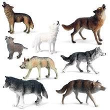 Load image into Gallery viewer, Simulation of wild animals grey wolf series PVC model toys