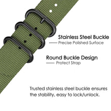Load image into Gallery viewer, Release Watch Strap for Men Women Premium Nylon NATO Watch Band with Black Stainless Buckle -18mm, 20mm,22mm,24mm