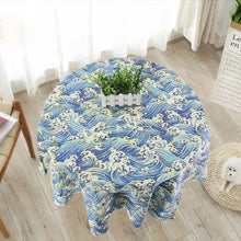 Load image into Gallery viewer, Japan Style Tablecloth Cotton Linen Round Table Cloth Nordic Table Cover for Home Wedding Party Decoration Printed White Yellow