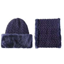 Load image into Gallery viewer, Unisex Plush Fleece Lined Winter Hat Thicken Warm Knitted Suit Set Soft Stretch Winter Hats For Men Women Leisure Beanie Cap